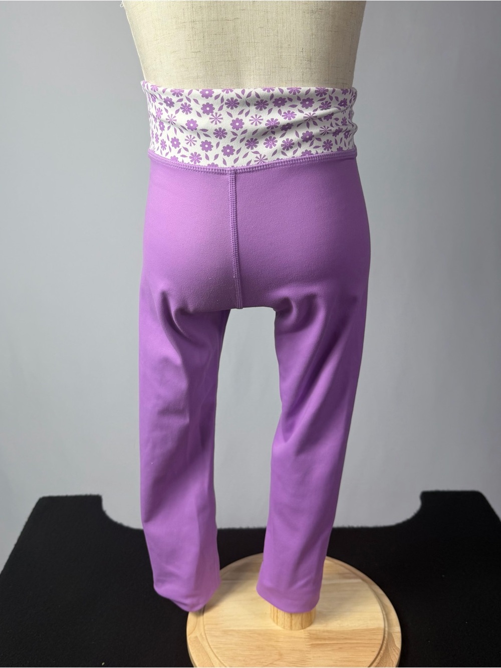 cheeky plum Girls' Lavender Purple Leggings with Floral Waistband